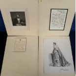 Ephemera, a pair of prints, each with a signed letter, Duchess of Buccleuch (undated) & also one