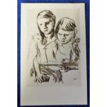 Postcard, single Art card ' Im Fruhling des Lebens' illustrated by Oskar Kokoschka published by