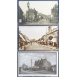 Postcards, Essex, 3 RP's, one showing the High St and level crossing at Grays, another showing the