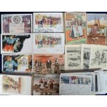 Postcards, a good subject selection of approx 170 cards including Chocolat de Royat illustrated by D