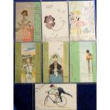 Postcards, a collection of 7 Art Nouveau cards illustrated by R Kirchner inc. Les Parfums (2),