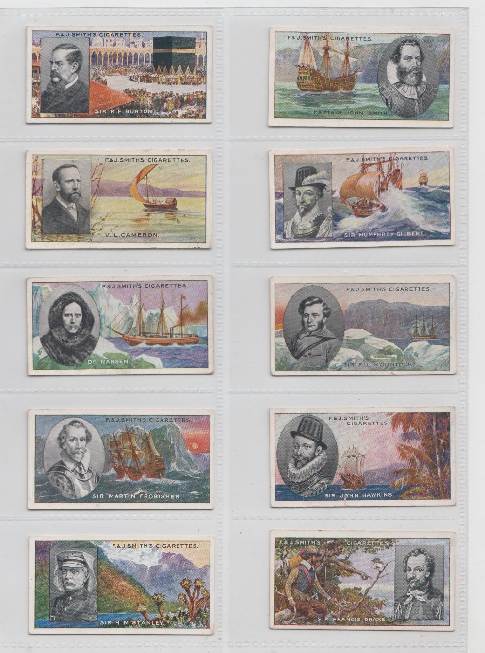 Cigarette cards, Smith's, Famous Explorers, (set, 50 cards) (gd) - Image 3 of 6