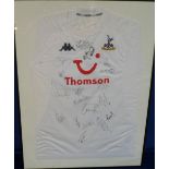 Football autographs, Tottenham Hotspur, framed replica Kappa shirt with embroidered badge and