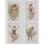 Cigarette cards, USA, Moore & Calvi, Beauties, playing card inset, set 3, 'X' size, (set, 53