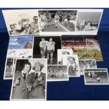 Football autographs, selection of signed items mainly on later re-printed press photo's, 8" x 10"