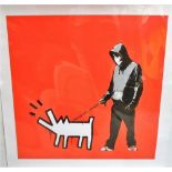 Street Art, after Banksy, print, 'Choose Your Weapon (Red)', limited edition replica (number 6/