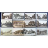 Postcards, Kent, 16 RP's, mainly street scenes inc. Sturry Hill, Station Rd West Wickham, Sutton