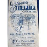 Tobacco issue, Football, F & J Smith's, paper flyer for 'Cup Tie Cigarettes' illustrated with