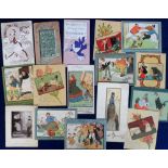 Ephemera, a good Tom Browne illustrated selection of approx. 13 Greetings cards and 31 illustrated