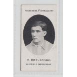 Cigarette card, Taddy, Prominent Footballers (London Mixture), Sheffield Wednesday, type card, C.