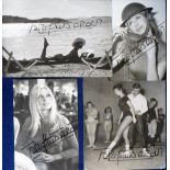 Glamour photographs, Brigitte Bardot, four original, 1960's, b/w press photos, each bearing a