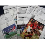 Football, European match selection from the 1990s, inc. 5 programmes each with team sheets, Notts