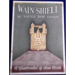 Advertising, Wain Shiel of Savile Row, London, shop counter display advert for Shiel Fine Cloth,