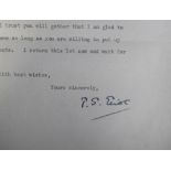 Ephemera T.S. Eliot autograph, a letter dated 23 June 1943 to Anthony Huxley from T.S. Elliot (