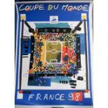 Football, World Cup, France 1998, set of 11 rolled FIFA advertising posters, rolled in tube of issue