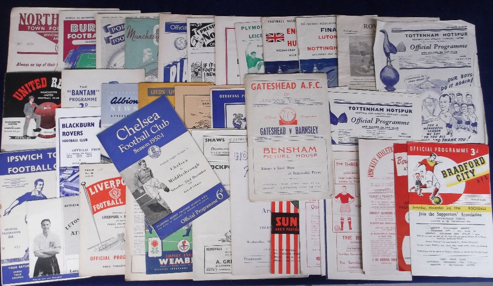 Football Programmes, 1950s selection, approx. 80, inc. Gateshead v. Barnsley 53/54, Doncaster v.