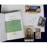 Entertainment autographs, selection of 5 items inc. Tommy Cooper biography with signature laid