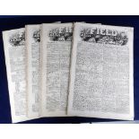 Newspapers, 8 editions of 'The Field' all dated 1865, The Field was recognised as the Country