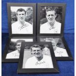 Football autographs, Tottenham Hotspur, double season 1960/61, collection of five framed 12" x 10"