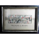 Stevengraphs, 2 framed Stevengraphs entitled 'Wellington and Blucher Meeting After the Battle of