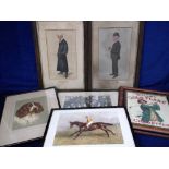 Collectables, Sport, 2 framed and glazed original Spy prints 'The Baby' with the pencil signature