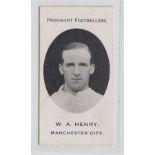 Cigarette card, Taddy, Prominent Footballers (London Mixture), Manchester City, type card, W.A.
