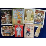 Advertising, collection of 8 advertising cards & inserts for various food and drinks, all early