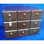 Postcard collectors cabinet, a wooden, nine drawer cabinet, ideal for postcard storage, suitable for