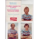 Football autographs, West Ham United, three colour photographs of Trevor Brooking, Bryan Robson &