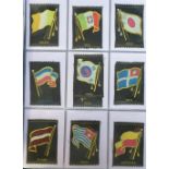 Tobacco silks, Turmac, National Flags of Countries, (set, 83 silks, 81 black & 2 beige plus 8