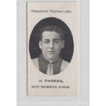 Cigarette card, Taddy, Prominent Footballers (London Mixture), West Bromwich Albion, type card, H.