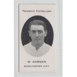 Cigarette card, Taddy, Prominent Footballers (London Mixture), Manchester City, type card, W. Garner