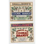 Advertising labels, 2 CA Smallbone Ltd spirit labels printed in the 1920s/30s by Fell & Briant of