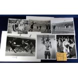 Football autographs, a fine selection of signatures on press photos, covers, postcards etc,