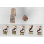 Football, World Cup 1930 Uruguay, 5 small vignette labels showing art deco style illustration of