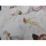 Pin-ups, 10 magazine fold out posters of 'The Varga Girl' by Alberto Vargas printed in the 1940s (