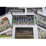 Football Autographs, selection of 11 magazine extract team groups with various signatures, all mid-