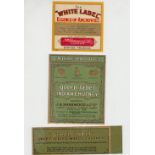 Advertising labels, 3 JA Sharwood & Co Ltd food labels. Printed in the 1920s/30s by Fell & Briant of