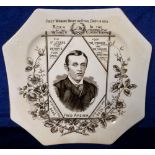 Horseracing, Fred Archer, scarce octagonal commemorative plate from the Wallis Gimson & Co