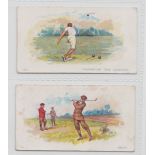 Trade cards, CWS, British Sport Series, 2 type cards, no 9 Golf & no 29 Throwing the Hammer, both '