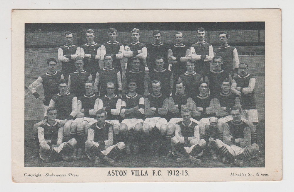 Postcard, football, Aston Villa FC 1912/13, b/w printed team squad picture (unused) (gd)