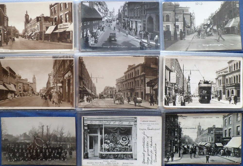 Postcards, Croydon, a good selection of 30 cards with many RP's inc. George St Coach Station, with 3