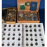 Coins, a folder containing a collection of GB copper coins 1672-1775 all believed to have been dug