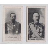 Cigarette cards, Glass & Co, Russo Japanese Series, two type cards, Gen. Kodama & M. De Witte (