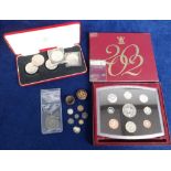 Coins, GB 2002 proof coin collection 1p to £5 in Royal Mint box of issue, 5 modern crowns, a small