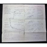 Ephemera Shipbuilding. 8, 1960s, plans for Sloop 'Pippa' drawn up by John E Perryman for Fareham