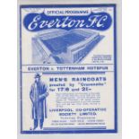 Football programme, Everton v Tottenham 20 Feb 1937, FAC (gd/vg) (1)