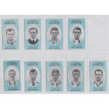 Cigarette cards, Cope's Noted Footballers (Clips, 500 Subjects), Sheffield United, 9 cards, nos