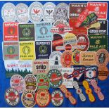Beer labels, a selection of 40 labels and 12 stopper labels. Breweries are Harman, Watney, Rayments,
