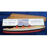 Collectables, Chad Valley model of RMS Queen Mary, by GH Davis, c. 1936, in original box with